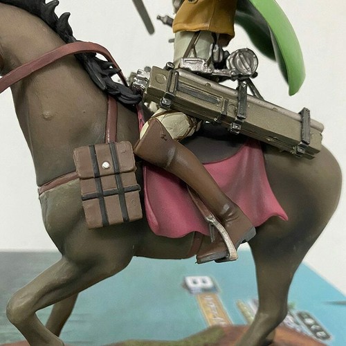 action figure attacco al capitano Levi Ackerman a cavallo statua 18 cm + scatola - Foto 9 di 12