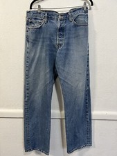Vintage 90s Levi s Button Fly Straight Leg Blue Jeans Size 34x32