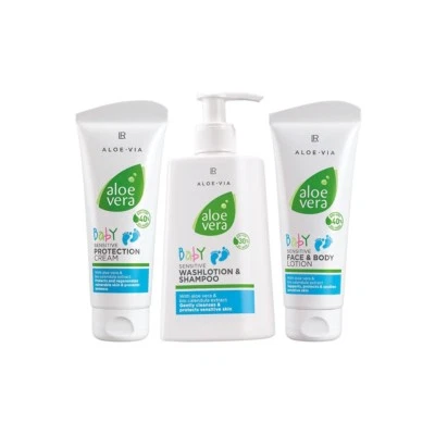 LR HEALTH & BEAUTY LR Aloe Vera Baby Set 3 Reinigungs- und Pflegeprodukte mit Bio Calendula NEU+OVP
