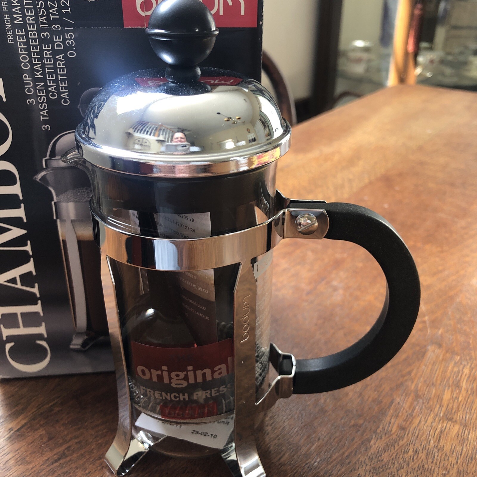 French Press Coffee Maker 12 oz chrome 