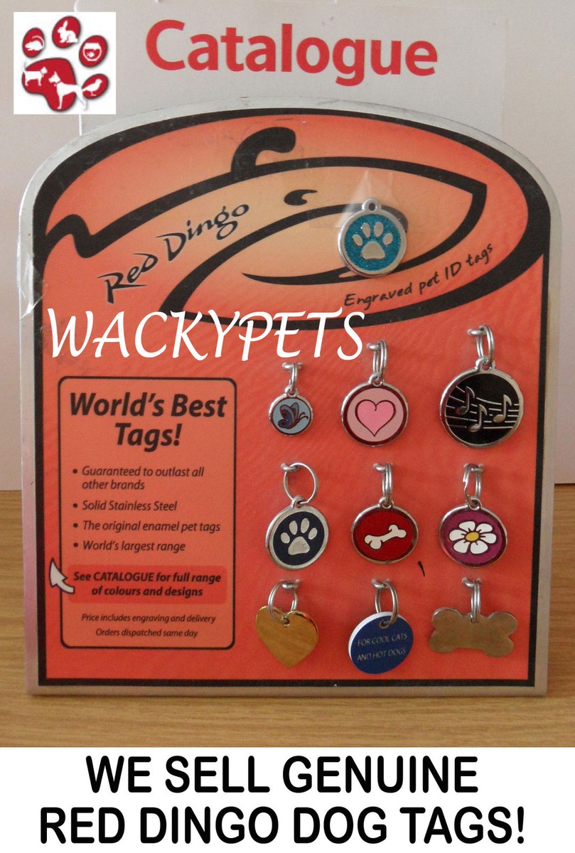 ENGRAVED DOG TAGS ID discs: Diamante Bone by Red TOP