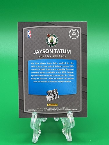 2017-18 Panini Donruss Optic Jayson Tatum Rated Rookie RC INVESTMENT RC! 💎💎 - Picture 2 of 2