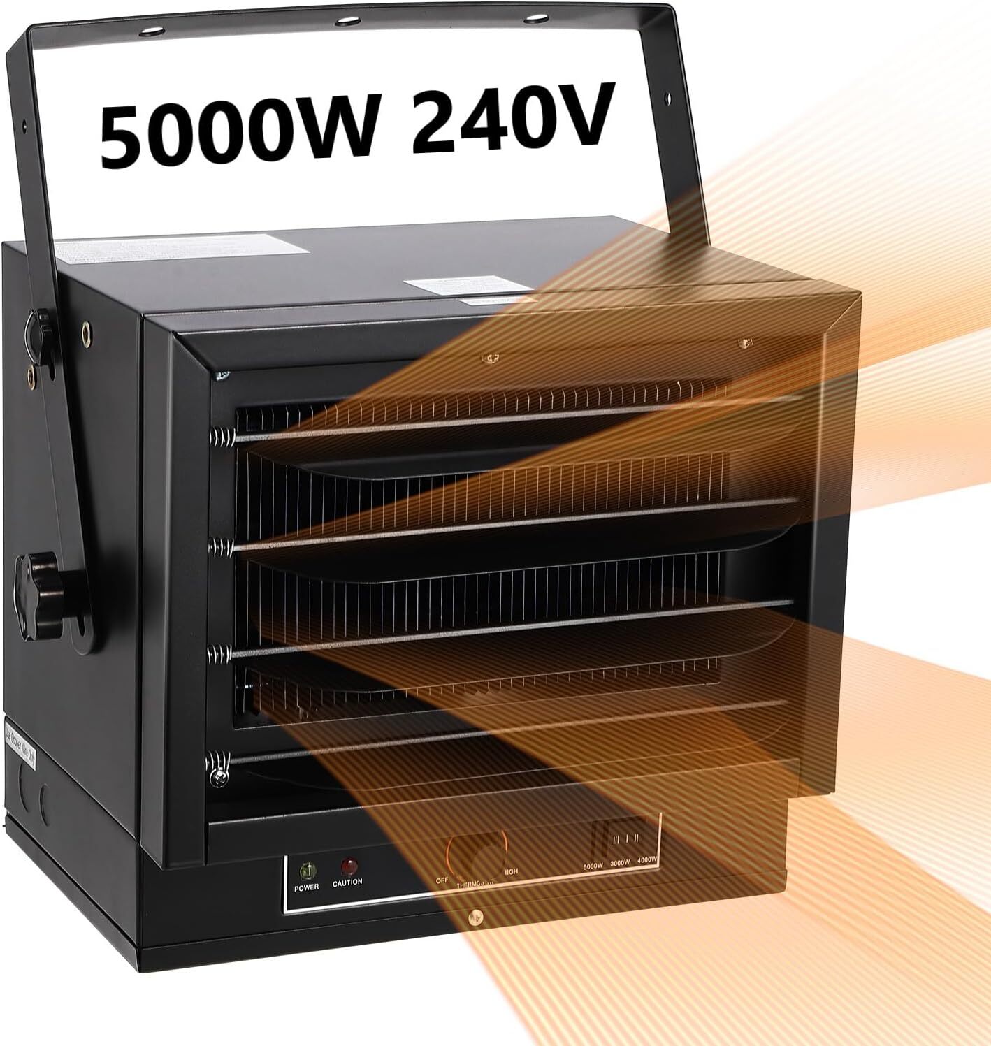 5000W Electric Fan-Forced Heater Hard Wired Ceiling Mount Garage Space Heater US-image