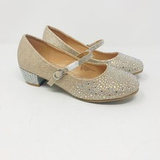 Brand New Pair Of Sobeyo Gold Glitter Mary Jane Little Girl Size 4