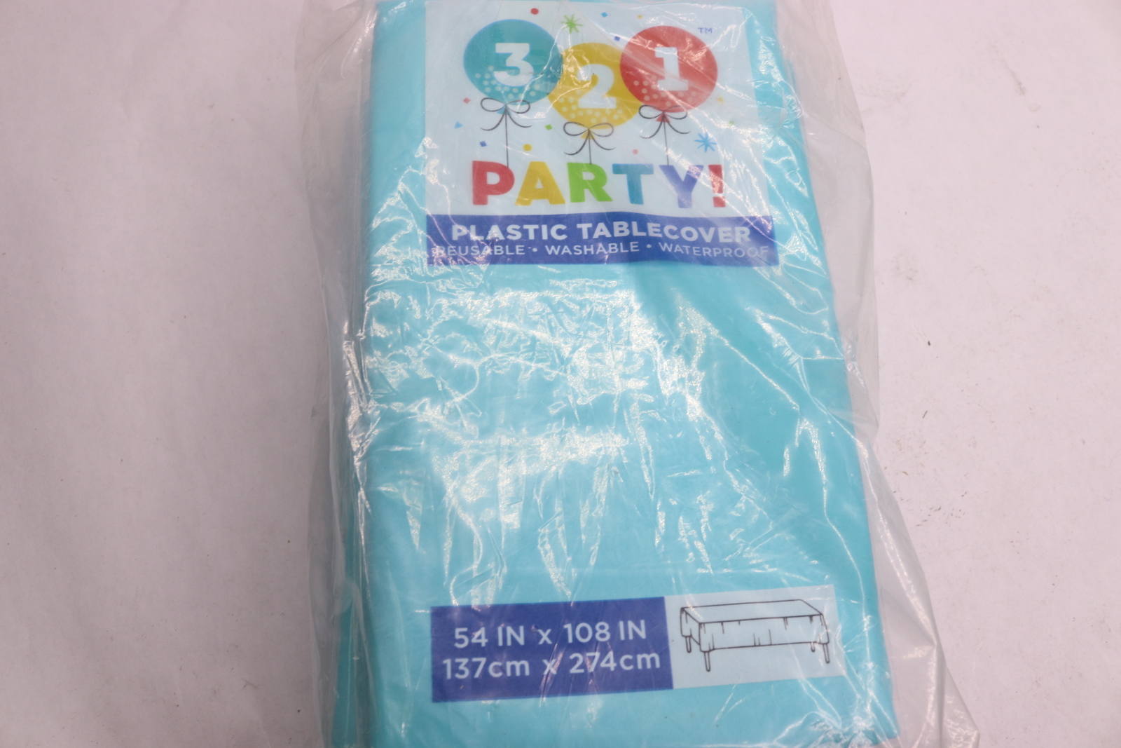 Rectangular Table Cover Plastic Terrace Teal 54" x 108" +33893 + 6