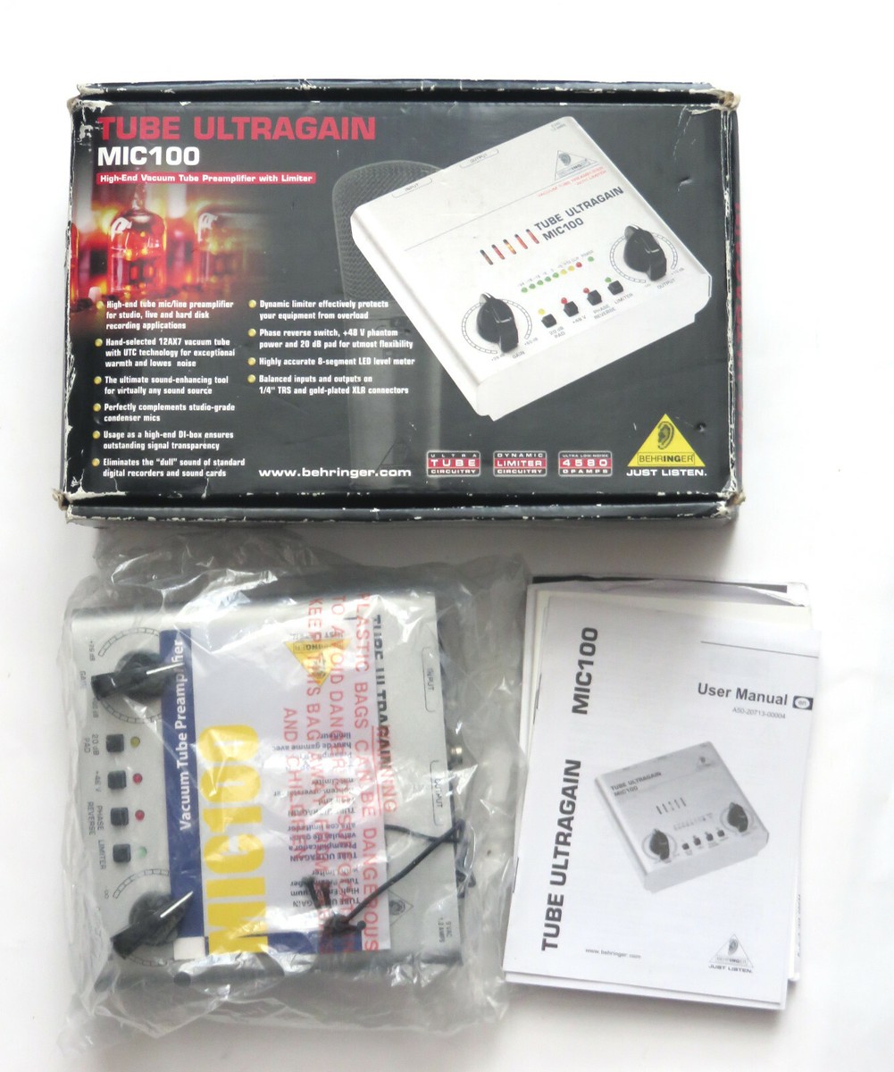 NEW Behringer Ultragain MIC100 Microphone & Guitar Preamplifier w