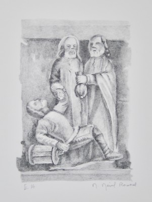 Micheline Mevel Roussel - Signed Lithograph - Breton Calvary 5