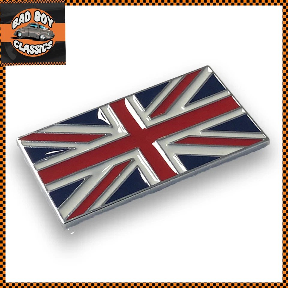 Classic Car Self Adhesive Union Jack Flag Enamel Badge Emblem