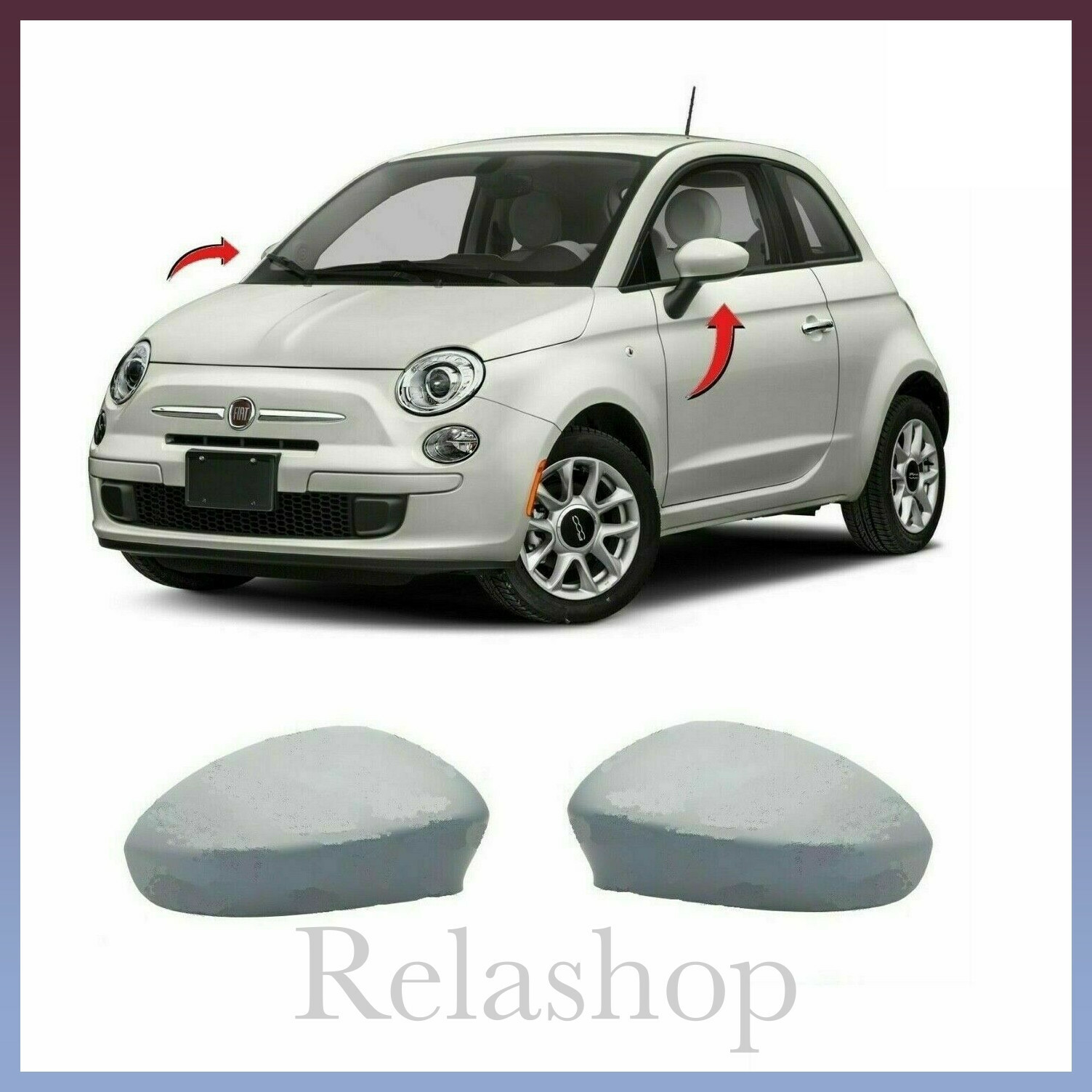 FIAT 500 2007-2015 WING MIRROR COVER CAP FOR PAINTING PAIR LEFT