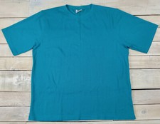 Vintage 90s BERT PULITZER Short Sleeve Pique Turquoise T-Shirt Size L USA Made