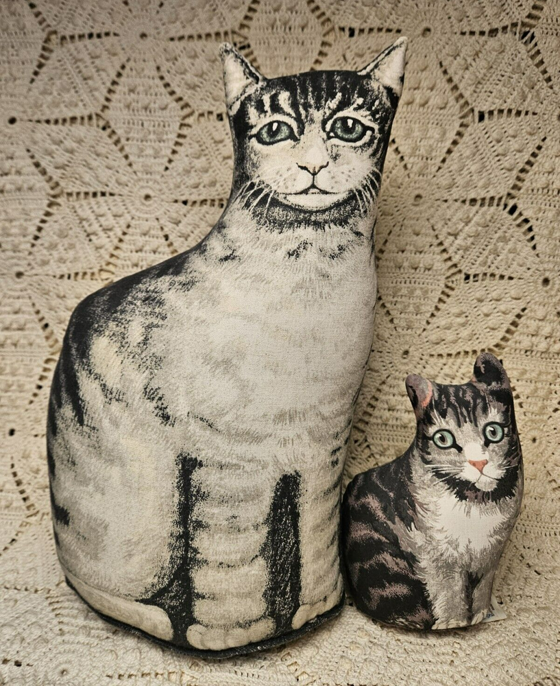 Stuffed Tabby and Striped Kitties with Green Eyes by The Toy Works  