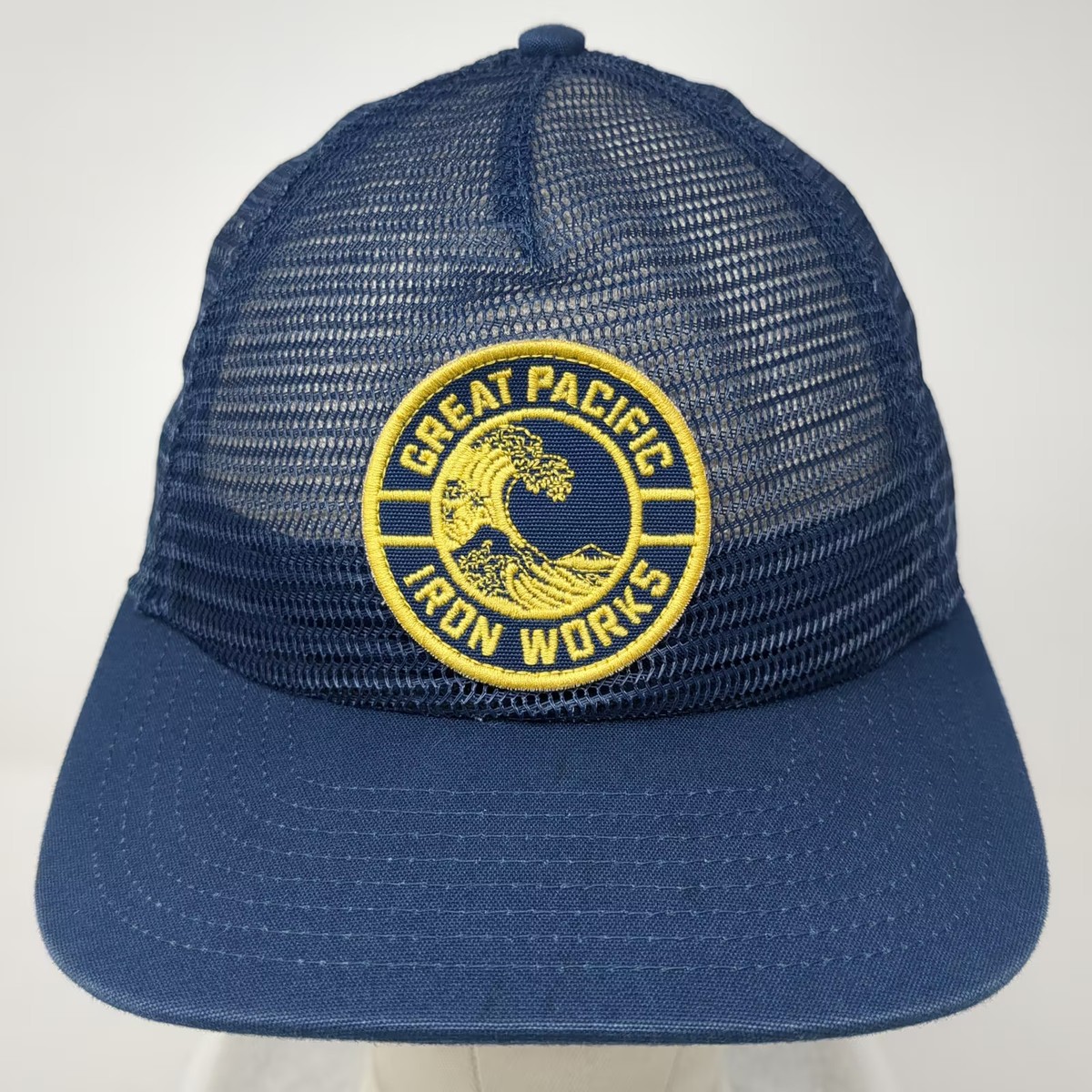 Patagonia Trucker Hat Blue Yellow Great Pacific Iron Works Mesh