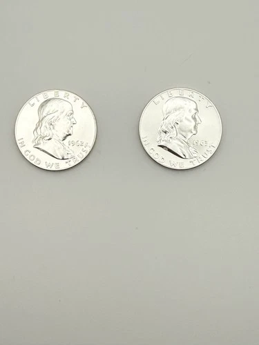 1962–1963 Franklin Half Dollars Silver Proofs 2-Coin Lot 90% Silver #402