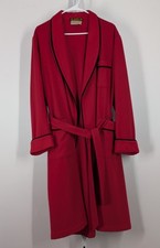 Stern Brothers Vintage 30s 40s Red Black Trim Shawl Neck Belted Robe England UK