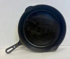 VINTAGE GRISWOLD No. 7 (?) Small Block Logo Cast Iron Skillet ERIE. Please Read.