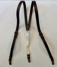 JJ Oxblood Brown Leather Suspenders