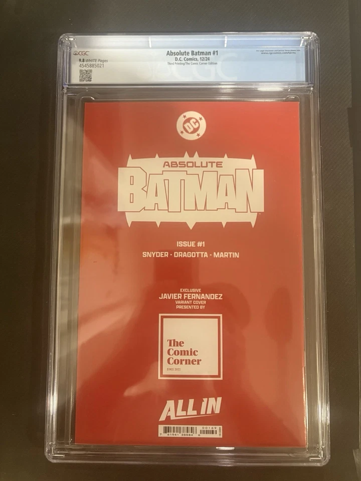 ABSOLUTE BATMAN #1 CGC 9.8 AKIRA HOMENAJE JAVIER FERNANDEZ B&W Foto 2 de 2