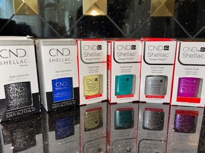 Lot Of  6 CND Shellac Gel Nail Polish .25oz 7.3ml Colors in Description New