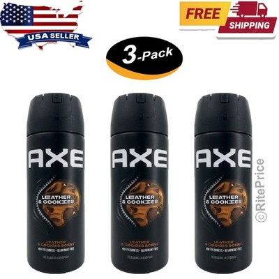 Axe Leather and Cookies (3 Pack) Deodorant 48hrs Body Spray 150ml /5.07 fl oz