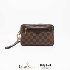 Louis Vuitton LV Damier Ebene Pochette Billets Macao Clutch Bag N61379 Excellent