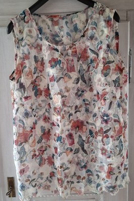 Damen Bluse Top Größe XL Hand Made 100% Baumwolle