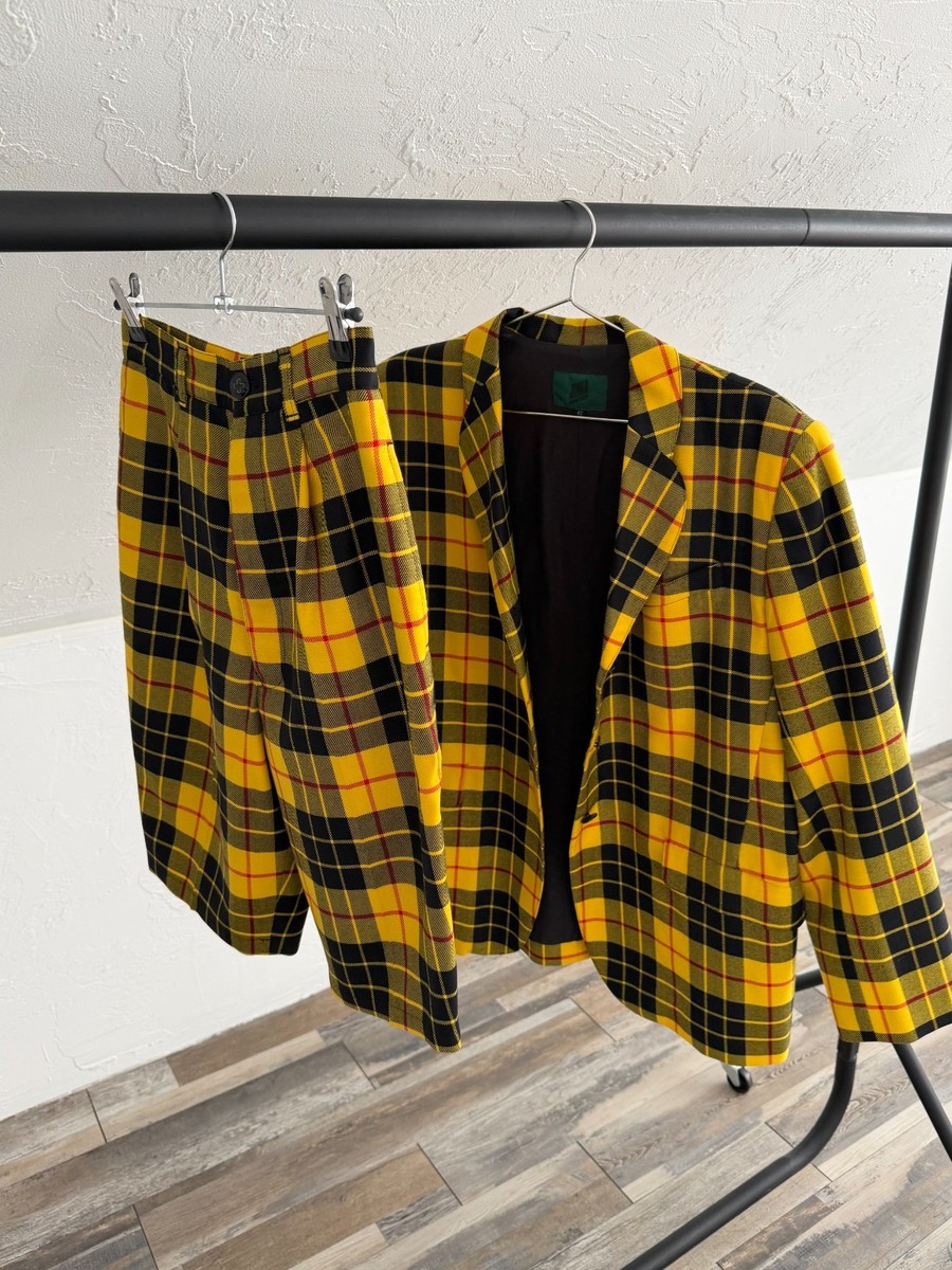 Vintage Archival Junior Gaultier Yellow Plaid 2-Piece Suit XS | eBay