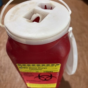 BD Home Sharps Container 1.4 Qt Biohazard Needle Disposal Red Medical Waste Bin