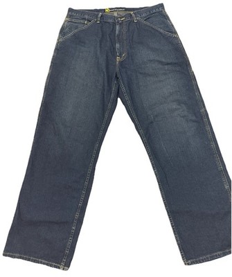 Nautica Jeans Company Jeans Mens 36x32 Dark Blue Baggy Carpenter