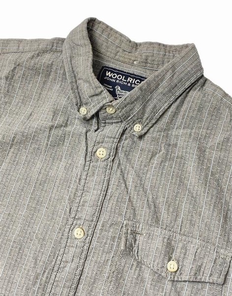 Men Woolrich Shirt Grey Cotton L