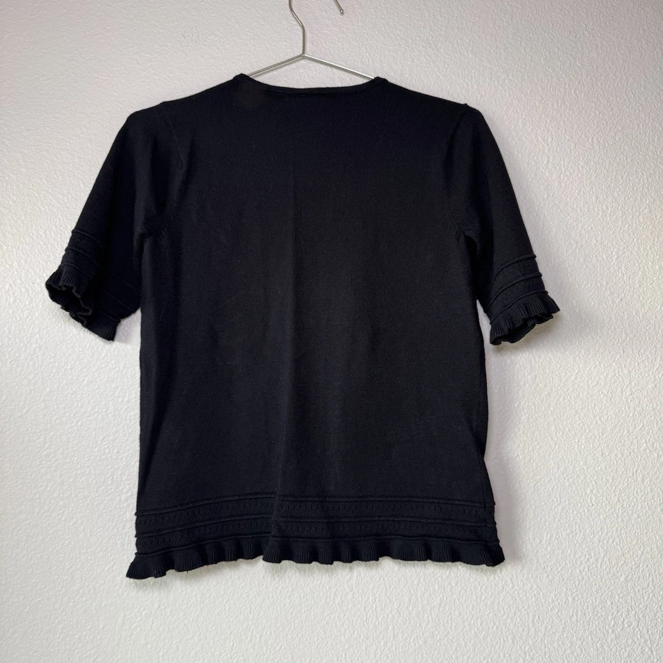 Camisa Suéter Tejida Primera Edición Para Mujer Pequeña Blusa Boho Coqueta Oscura Foto 3 de 4