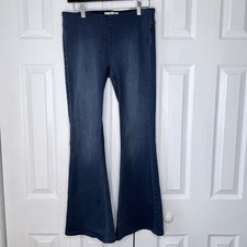 Free People We The Free Penny Pull On Flare Jeans 28 Blue Stretch Boho Bell Btm