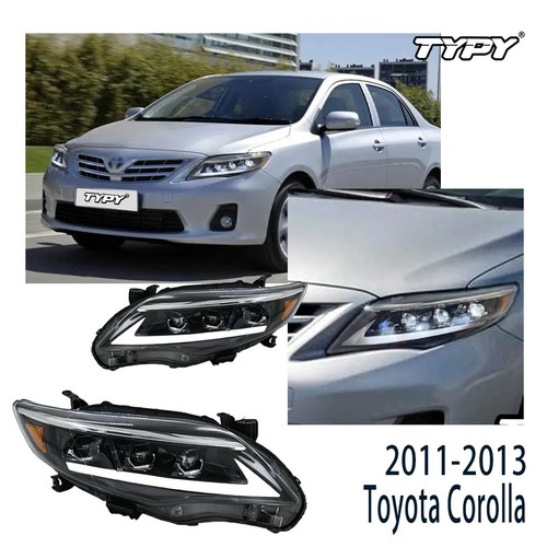Pair Full LED DRL Headlights Fit For Toyota Corolla Assembly 2011 2012 2013
