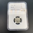 1945 D 10C US Mercury Silver Dime (NGC MS66 MS 66)