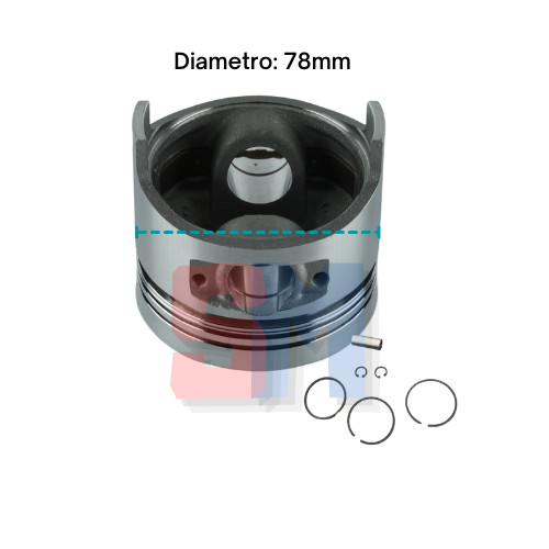 Pistone Completo 78mm Standard per Motori Diesel Yanmar L70 LA178