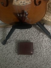 Alpine Swiss Mens Leather Wallet Bifold 4.75" x 3.25" ID Window Card Storage EUC