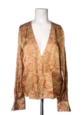 Song of Style Paisley Tailored Surplice Top Size S Silky Peasant Boho Preppy