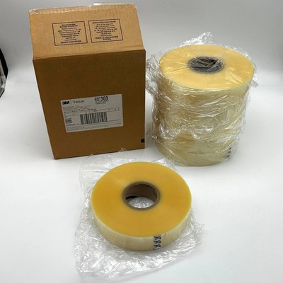 3M Tartan 369 Clear Box Sealing Tape 48mm x 914m 1.6 mil Hot Melt 6 Rolls/Case
