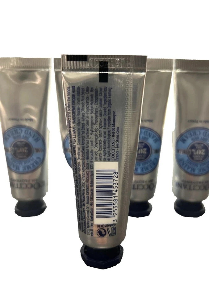 Juego de 5 crema de manos L’occitane 20 % piel seca de karité - 0,34 oz 10 ml tamaño de viaje Foto 2 de 2