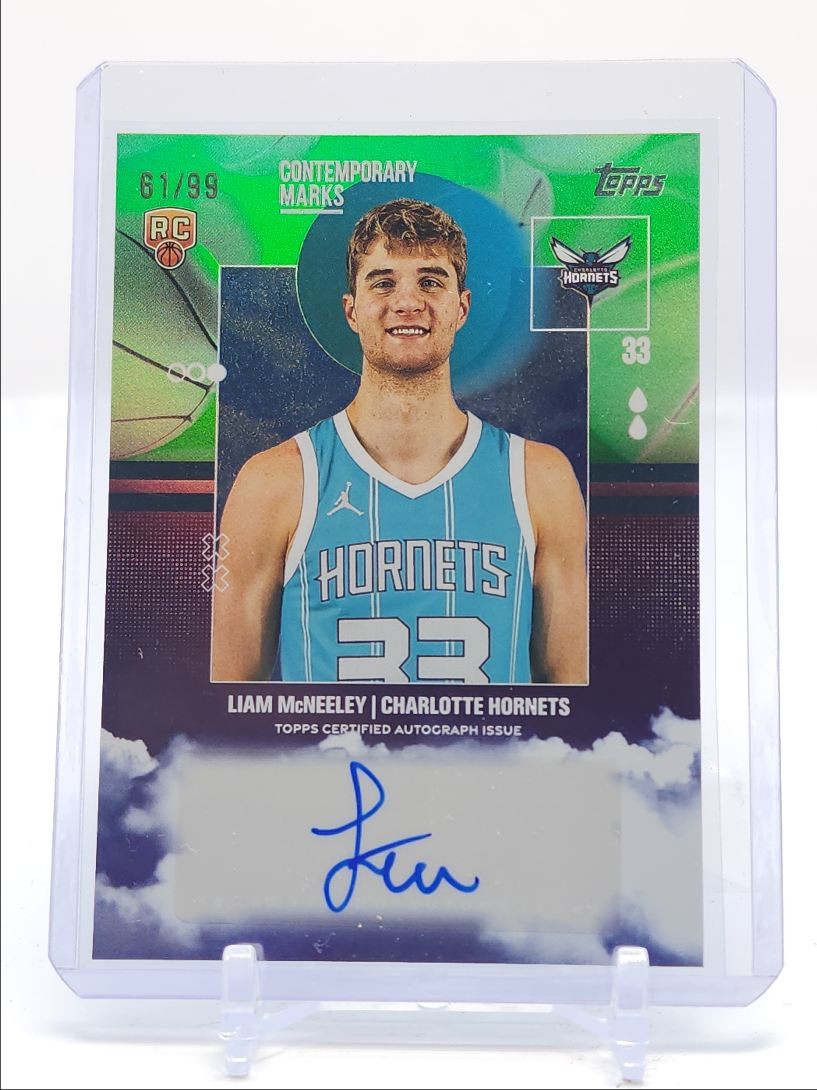 LIAM MCNEELEY 2025-26 TOPPS CONTEMPORARY MARKS ROOKIE GREEN RC AUTO /99 Q1702