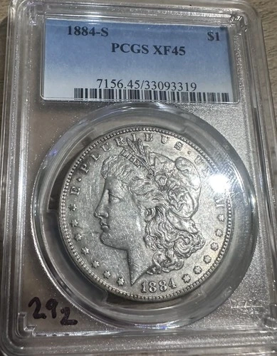 1884 -S MORGAN DOLLAR - XF 45 PCGS