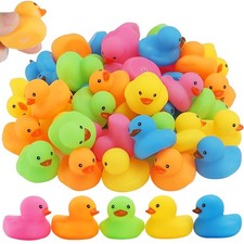 50Pcs Mini Rubber Duck Bath Toys, Multicolor Bath Ducks Bulk Float Duck Baby ...