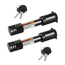 Keyed Alike Trailer Hitch Lock, 5/8" Dia, Fit 5/8" Keyed Alike 2 Pack Black