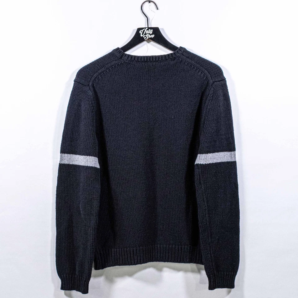 Suéter tejido Armani Exchange mediano deletreado de colección años 90 diseñador preppy Foto 2 de 4