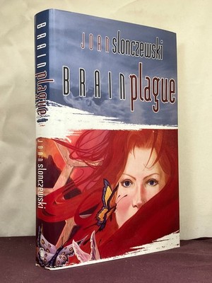 1st,signed by author, Elysium Cycle 4: Brain Plague by Joan Slonczewski (2000,HB