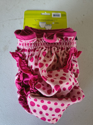Top Paw Reusable Dog Diaper Pink Polka Dot Cover-Up Size Large