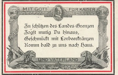 AK 1.WK Mit Gott für Kaiser und Vaterland Kaiser Willhelm II. 1915 Patriotika