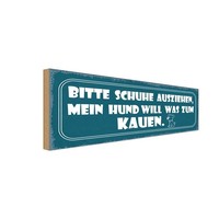 Holzschild 10X27 Cm Bitte Schuhe Ausziehen Mein Hund Deko Geschenk Holz Schild