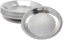 Pie Plate Aluminum Metal 8 Inch Pan - Set of 10