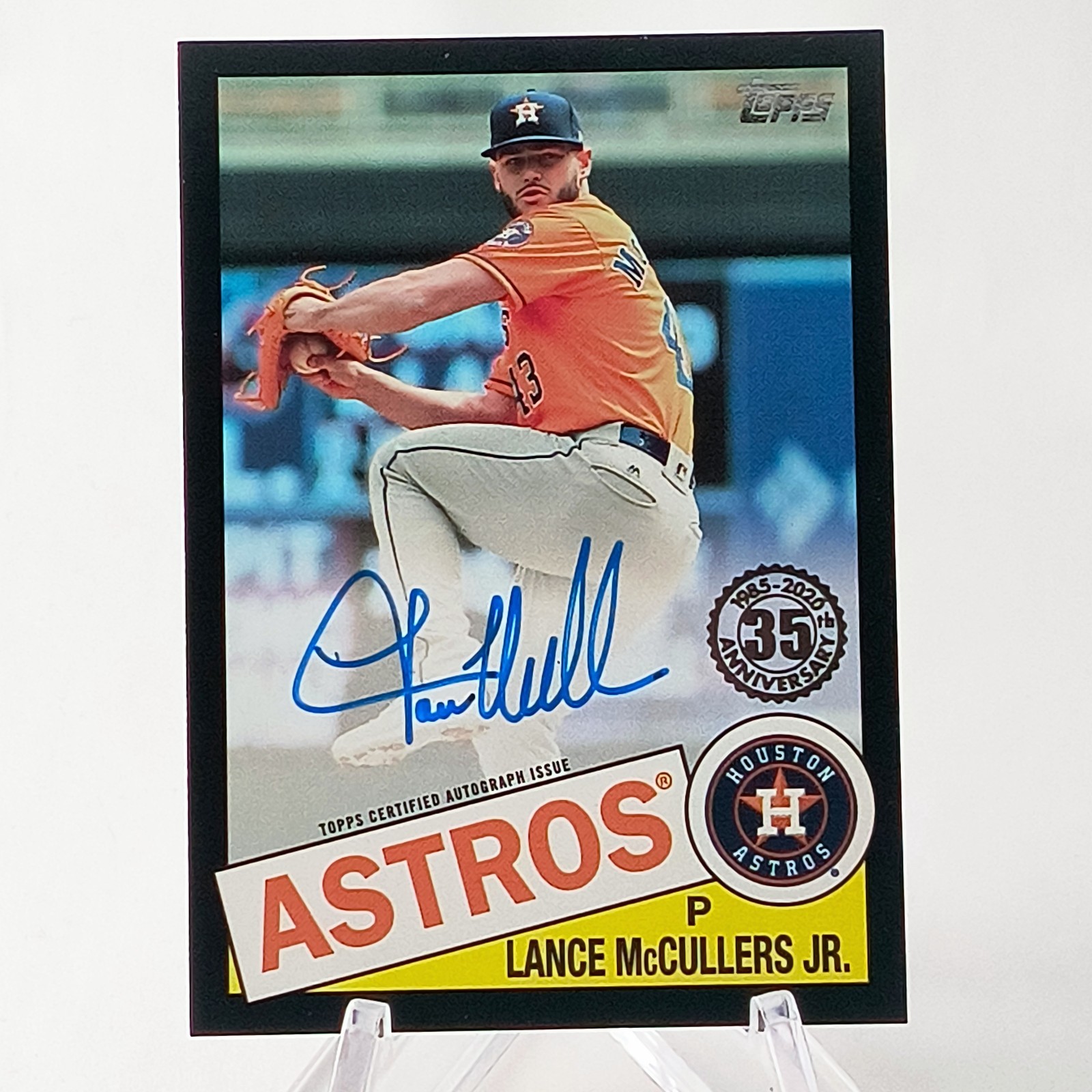Lance McCullers Jr. 2020 Topps Series 1 1985 Black Auto #85A-LM #'d 89/199