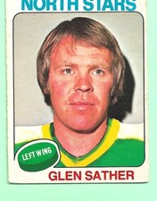 (1) GLEN SATHER 1975-76 O-PEE-CHEE # 222 NORTH STARS   CARD (M5812)